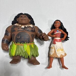 Disney Moana And Maui Action Figure Doll 8” Approx. Moana Characters